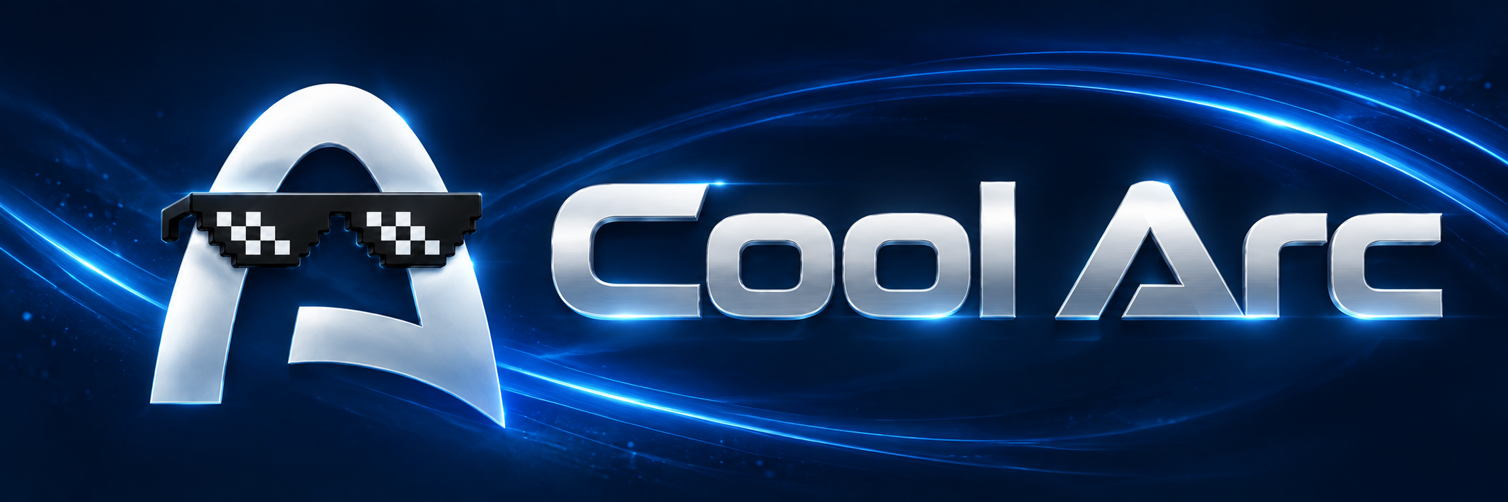 Cool Arc banner with the chrome arch and pixel sunglasses